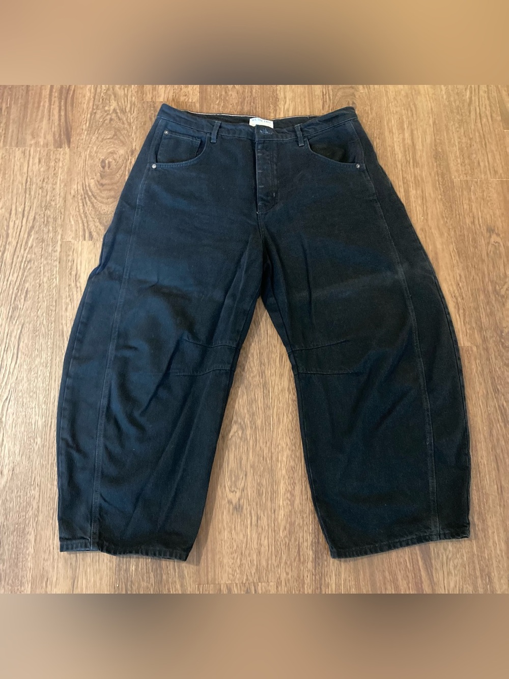 Free People Good Luck Barrel Jeans, black